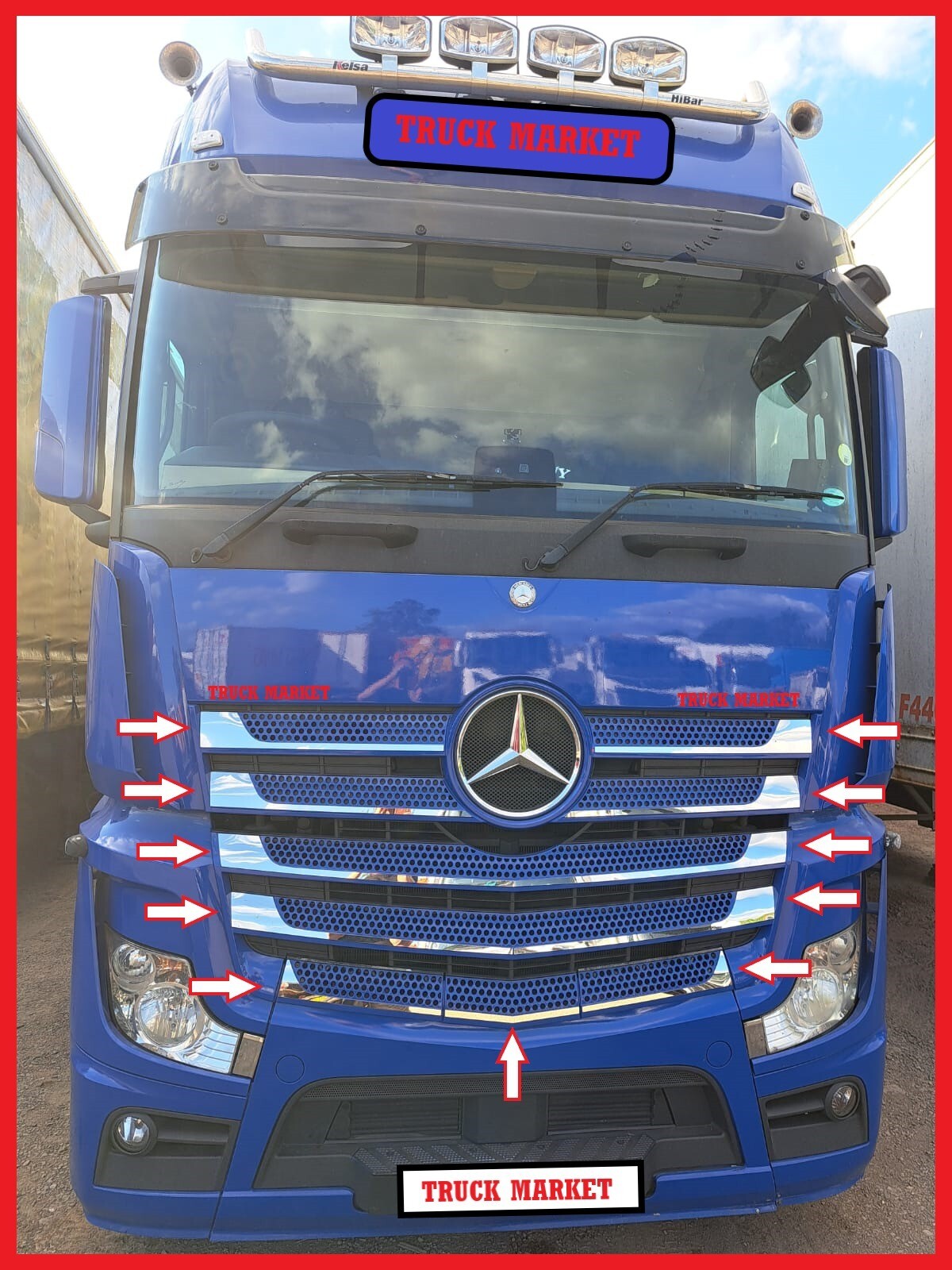 ACTROS  MP4-MP5       GRILL CHROME     Stainless Stell   1 SET.   For   Mercedes