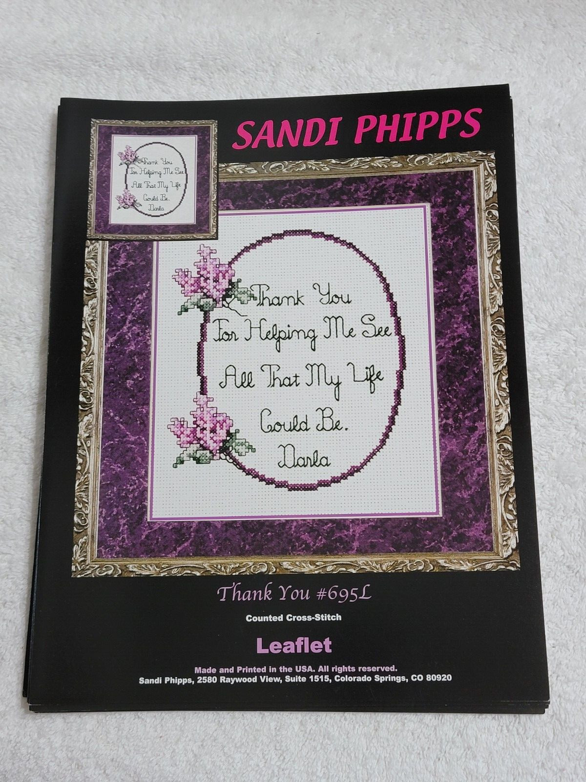 8 NEW ASSORTED SANDI PHIPPS COUNTED CROSS STITCH PATTERN LEAFLETS NEEDLEWORK