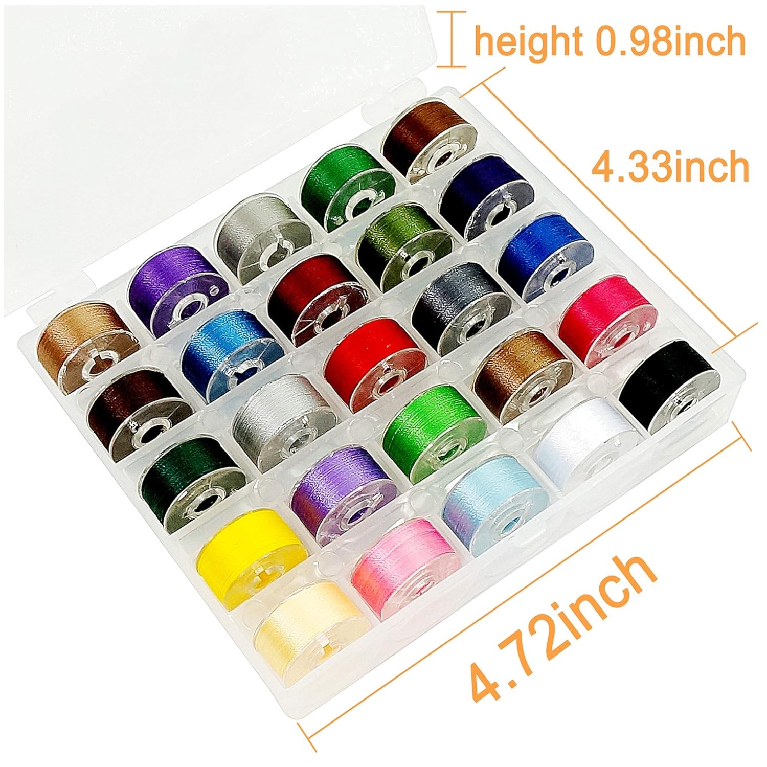 25pcs Assorted Colors Prewound Bobbin Thread Set