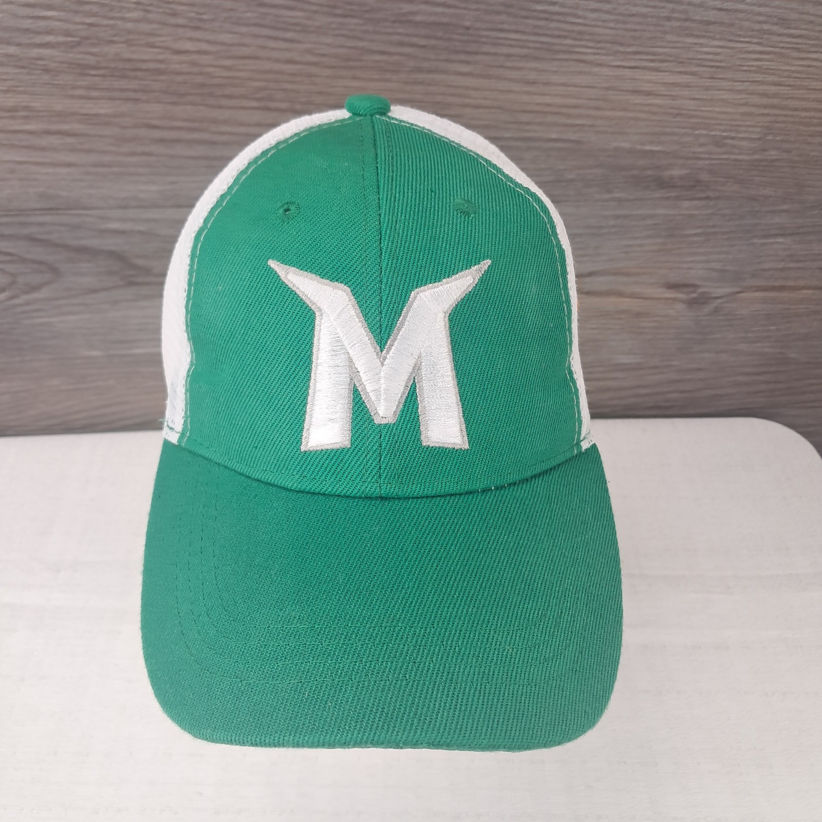Madison Mallards Unisex Snapback Hat White Green Side Logo Mesh Baseball