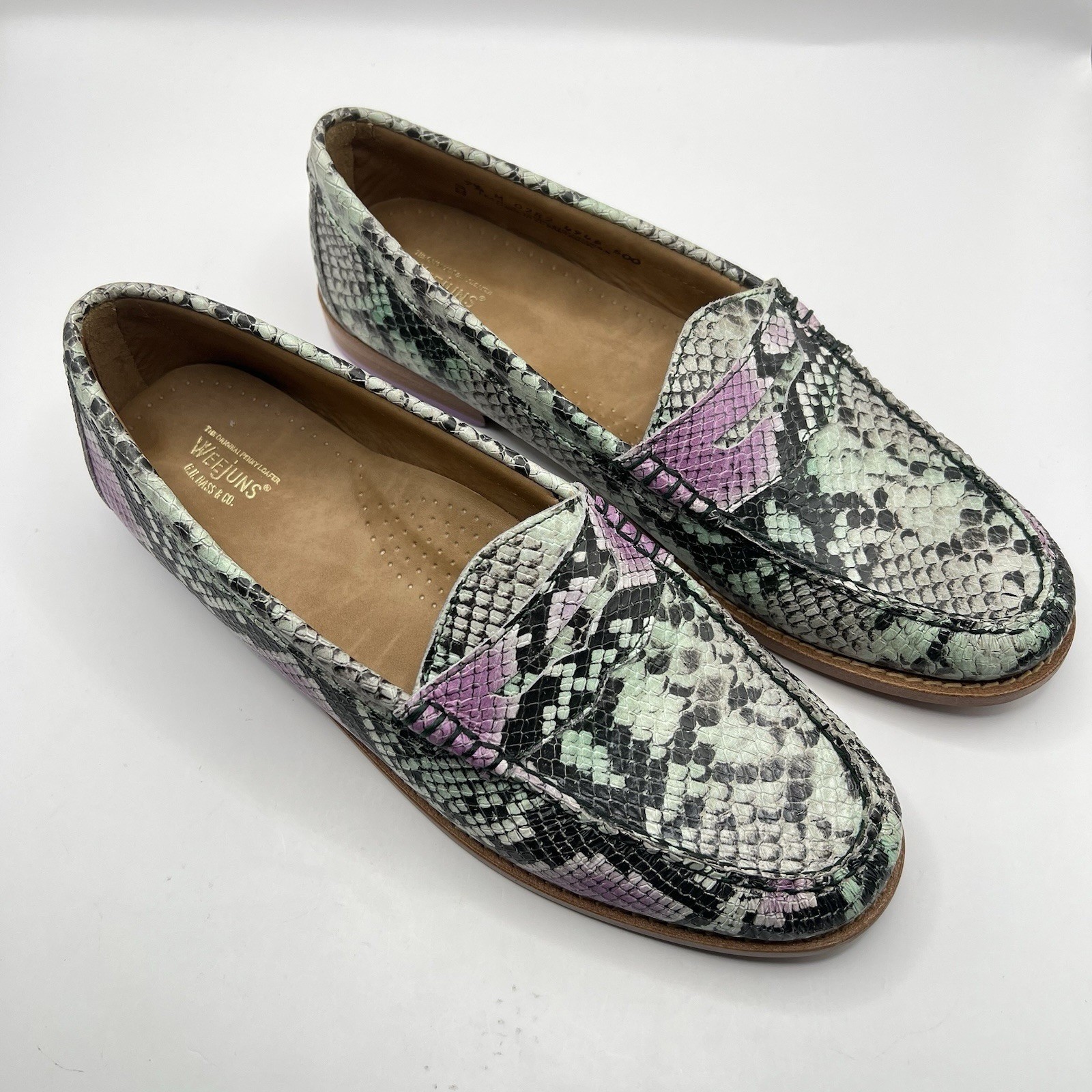 G.H. Bass Weejuns Whitney Snake Leather Penny Loafer 9.5M Multicolor City