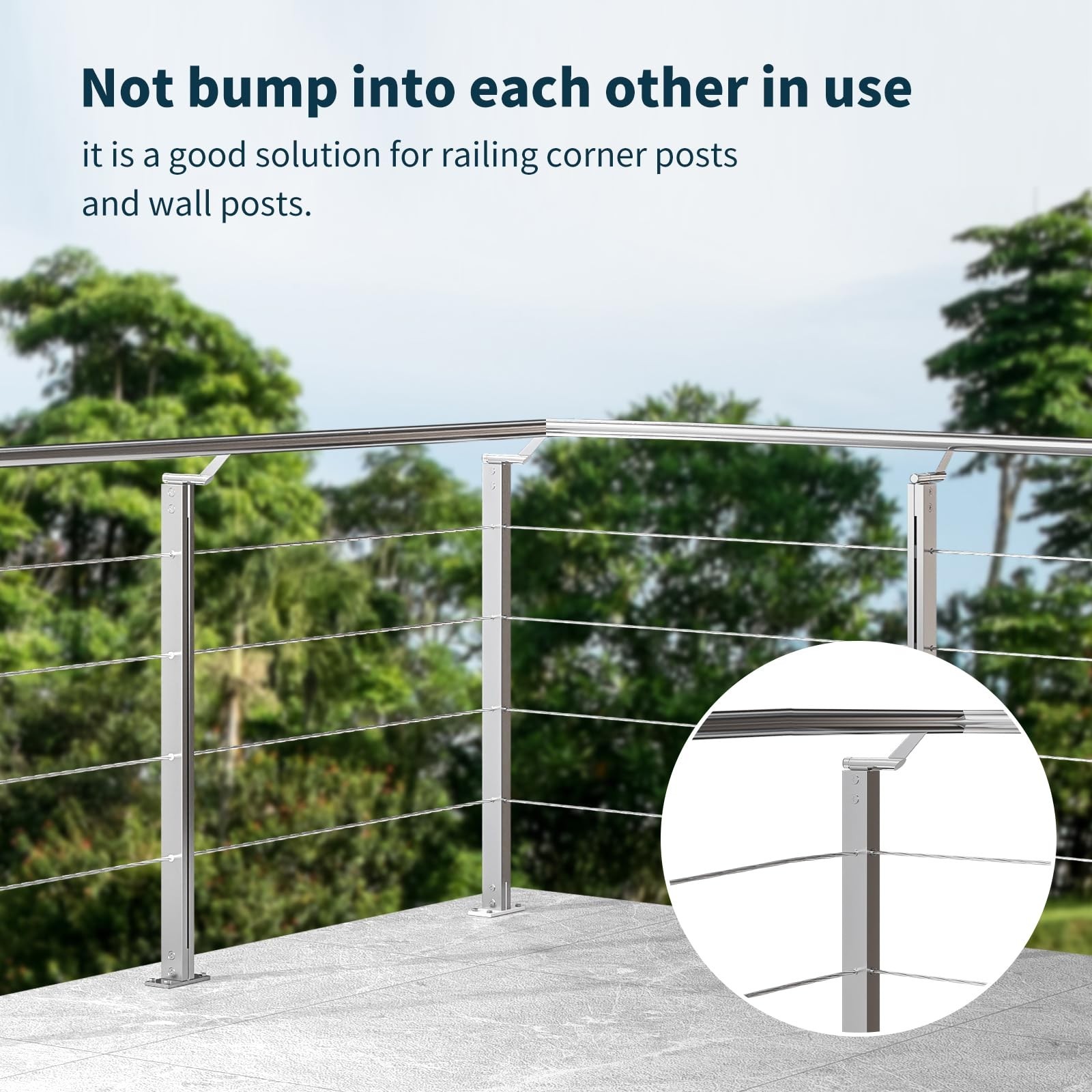 20 Pack 316 Stainless Steel 1/8" Adjustable Invisible Cable Railing Kit, Term...