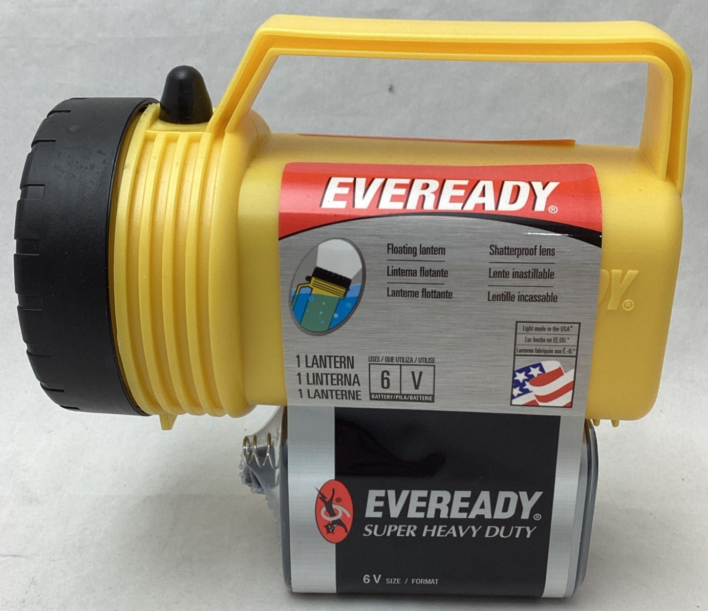 EVEREADY Rugged Yellow Lantern Heavy Duty Floating 6V Flashlight 5109WB-S