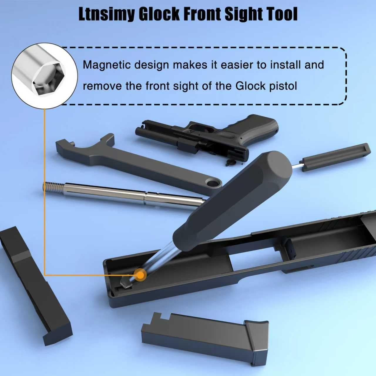 Tool Kit fro GLocks, with Storage Bag, GLock Front Sight Remove Tool & Pin Pu...