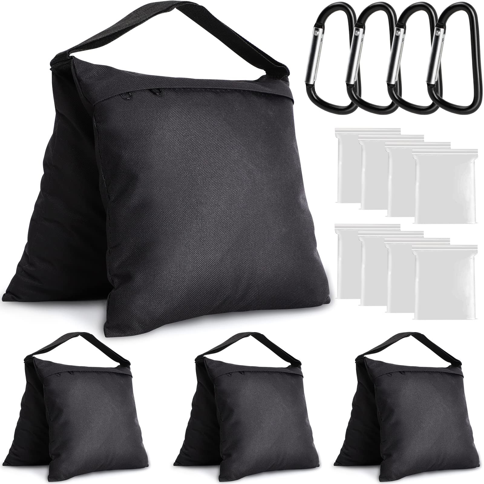 Aimosen 4 Packs Sandbags Weight Bags for Light Stand Photography 4PCS, Black