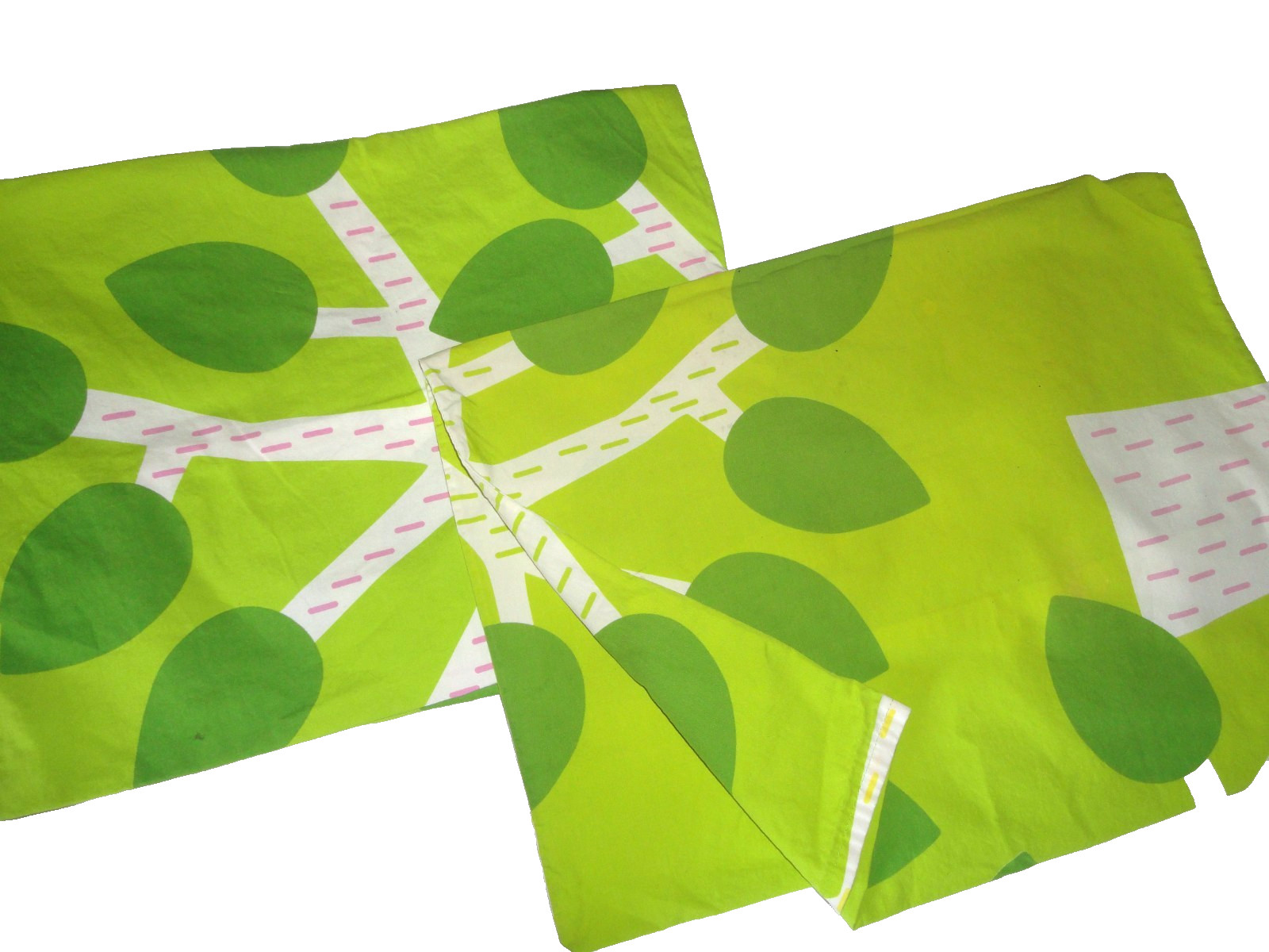 IKEA GLASORT TRAD TREES GREEN NATURE LEAVES (PAIR) STANDARD PILLOW SHAMS 18X28