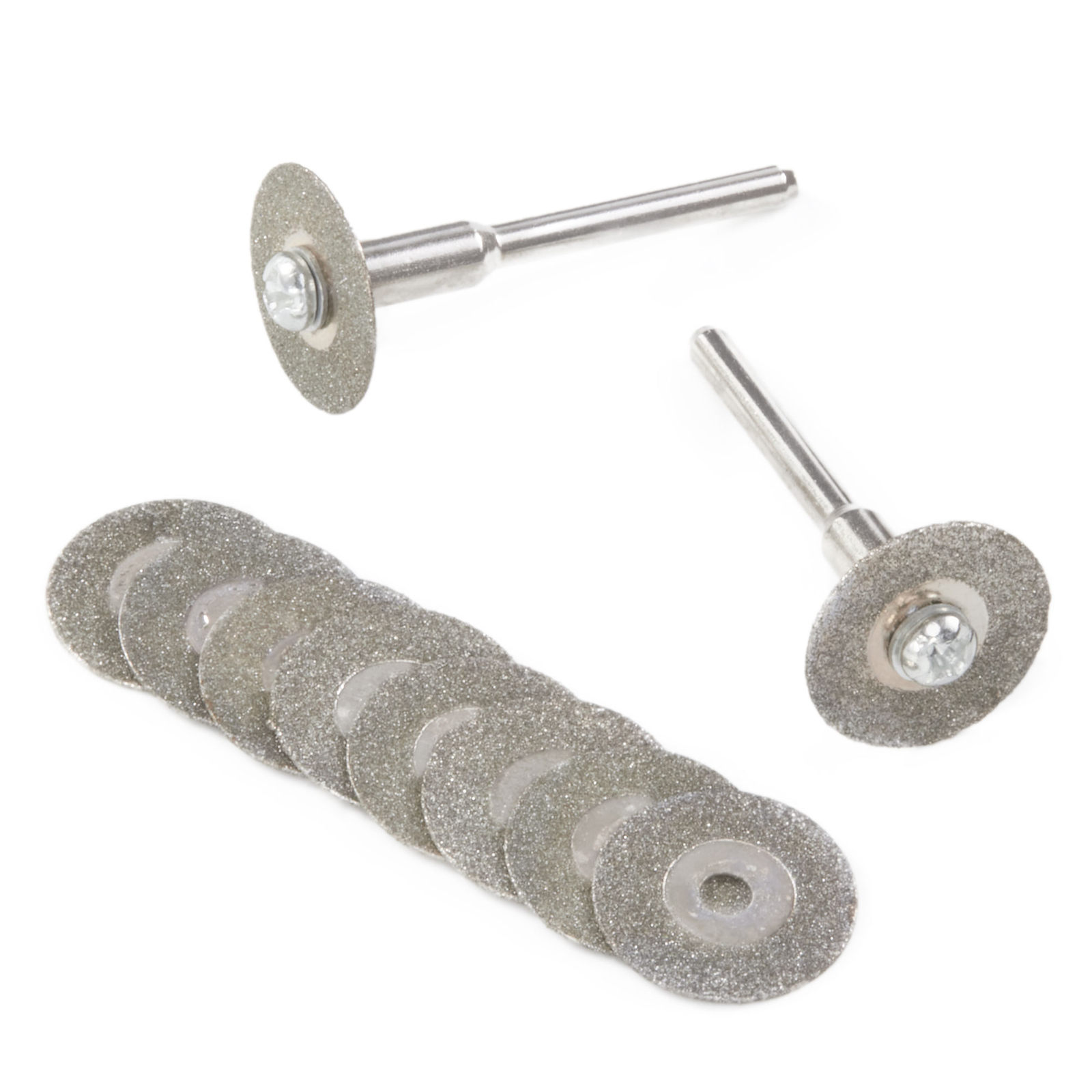 10Pcs Diamond Cutting Wheel 16mm with Mandrel (3mm) 2pcs for Dremel Rotary Tools
