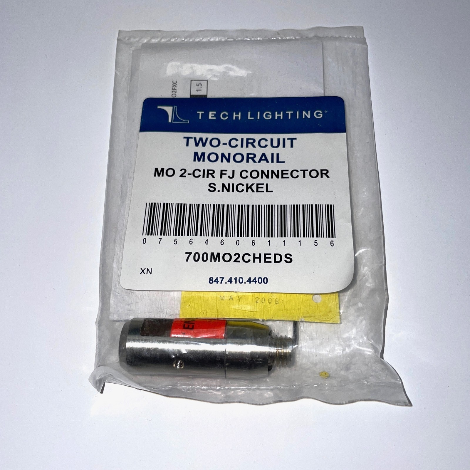 NEW Tech Lighting 700MO2CHEDS Two-Circuit Monorail Connector Satin Nickel