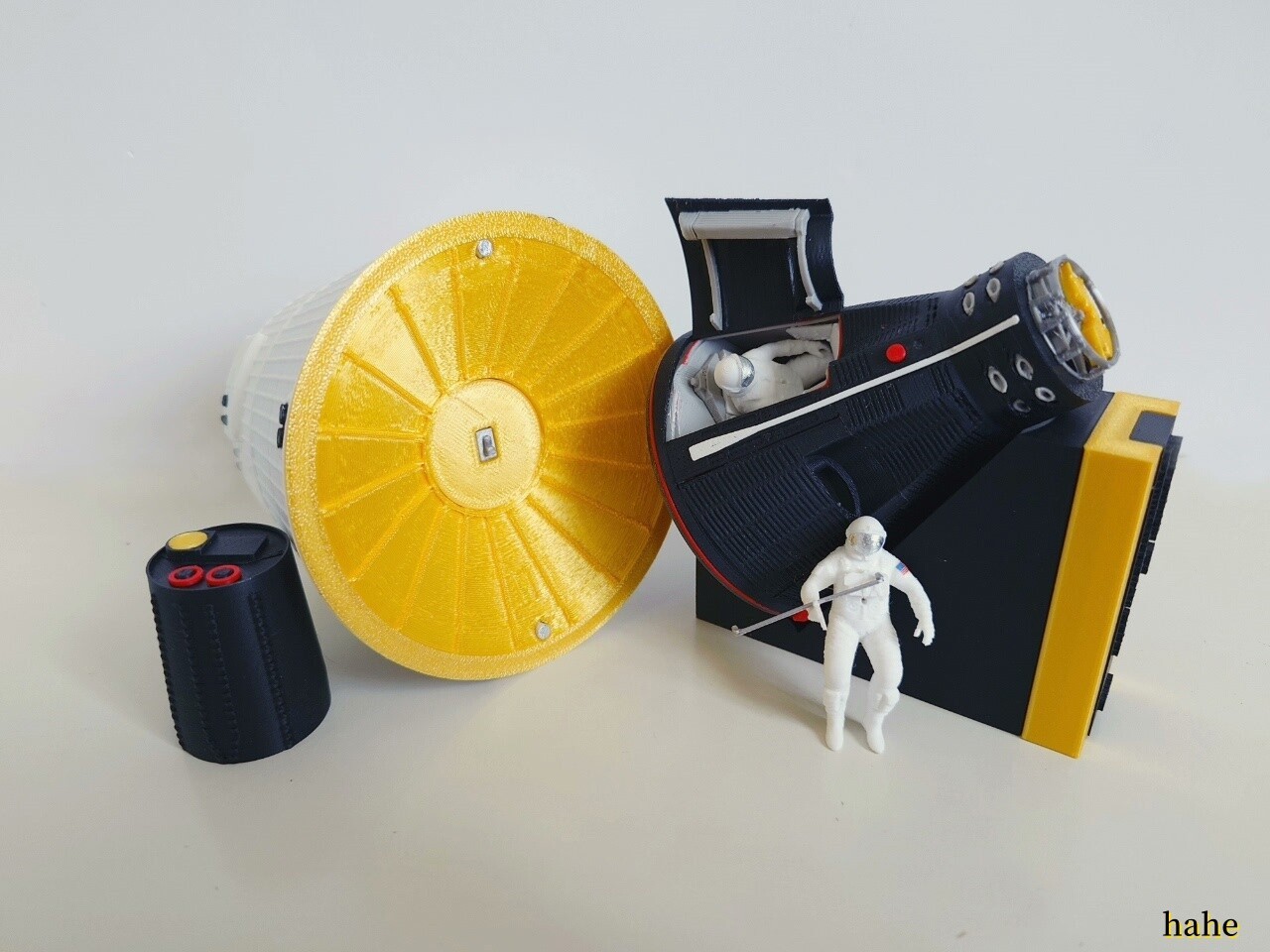 New 1/32 7.6'' High Gemini Manned Spacecraft 3D Printed Plastic Finished Model