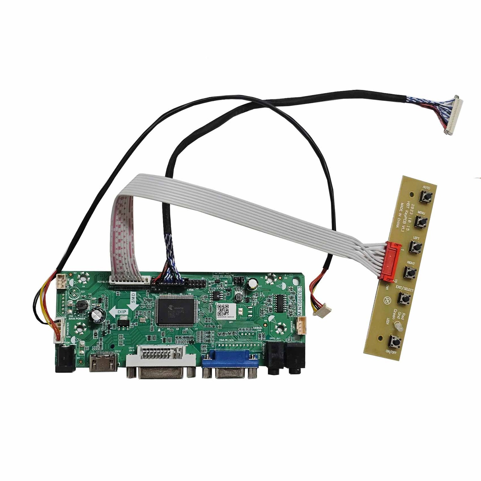 H/D DVI VGA AUDIO Board for 10.1"/ 12.1" 1280x800 LVDS LCD Screen EV121WXM-N10