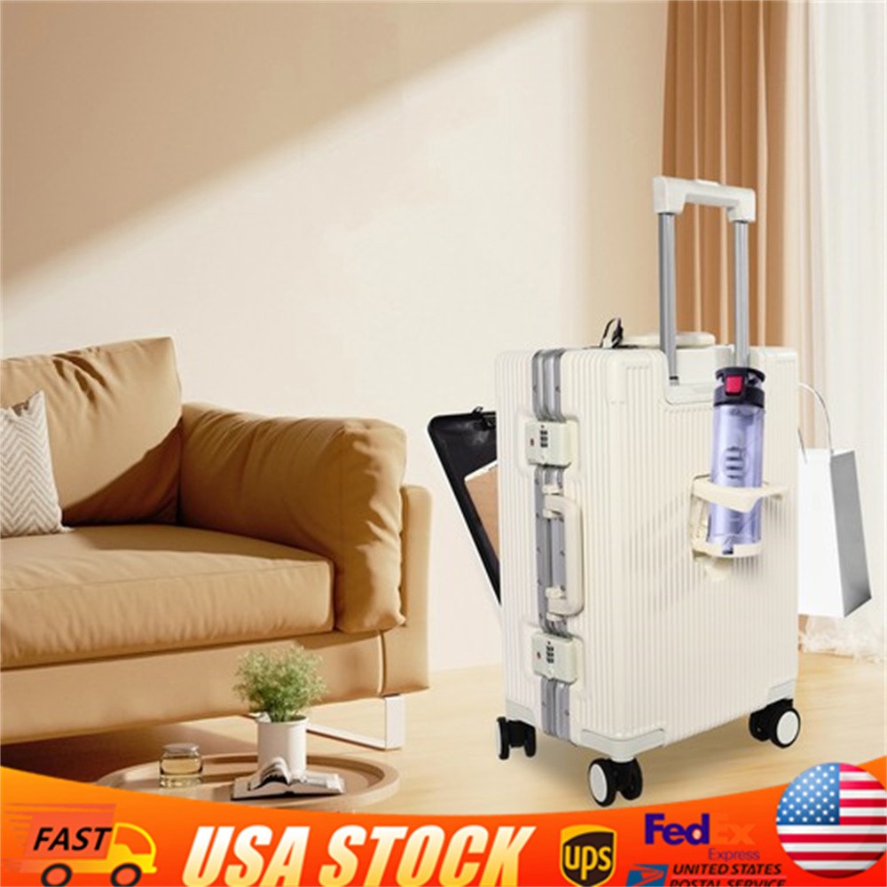 20" Boarding Case Boarding Suitcase  Carry-On Luggage with USB Port & Cup Holder