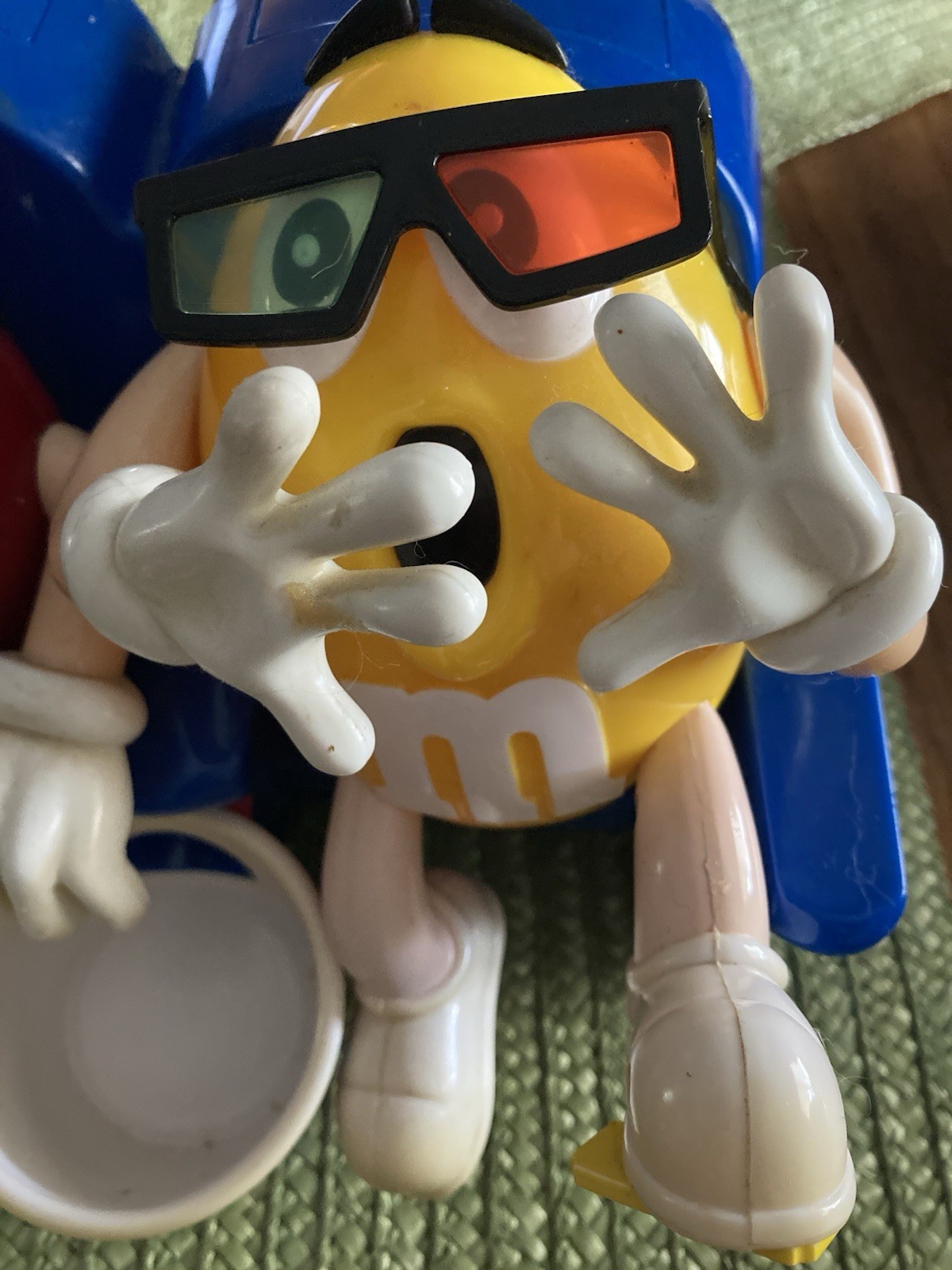 M&M's Red & Yellow Character Candy Dispenser, Blue Base Candy & Nuts Theme