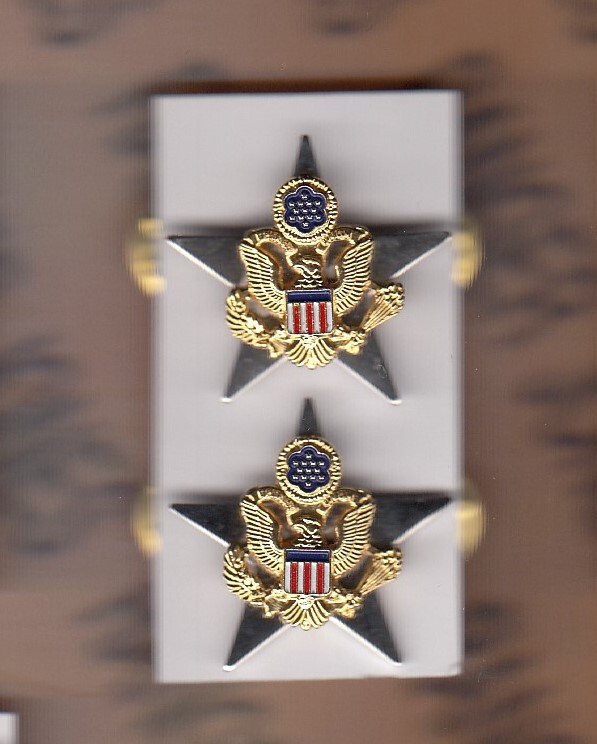 US ARMY General Service GS Branch Officer Dress badge set c/b clutchback