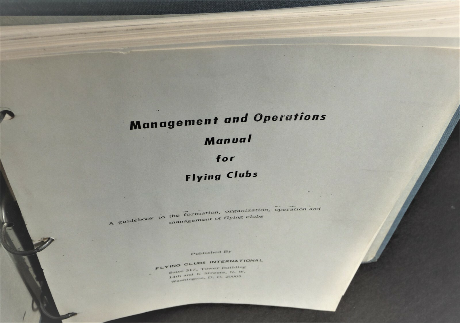 Flying Club Management & Operations Manual Concept Members Cost Aircraft Finance