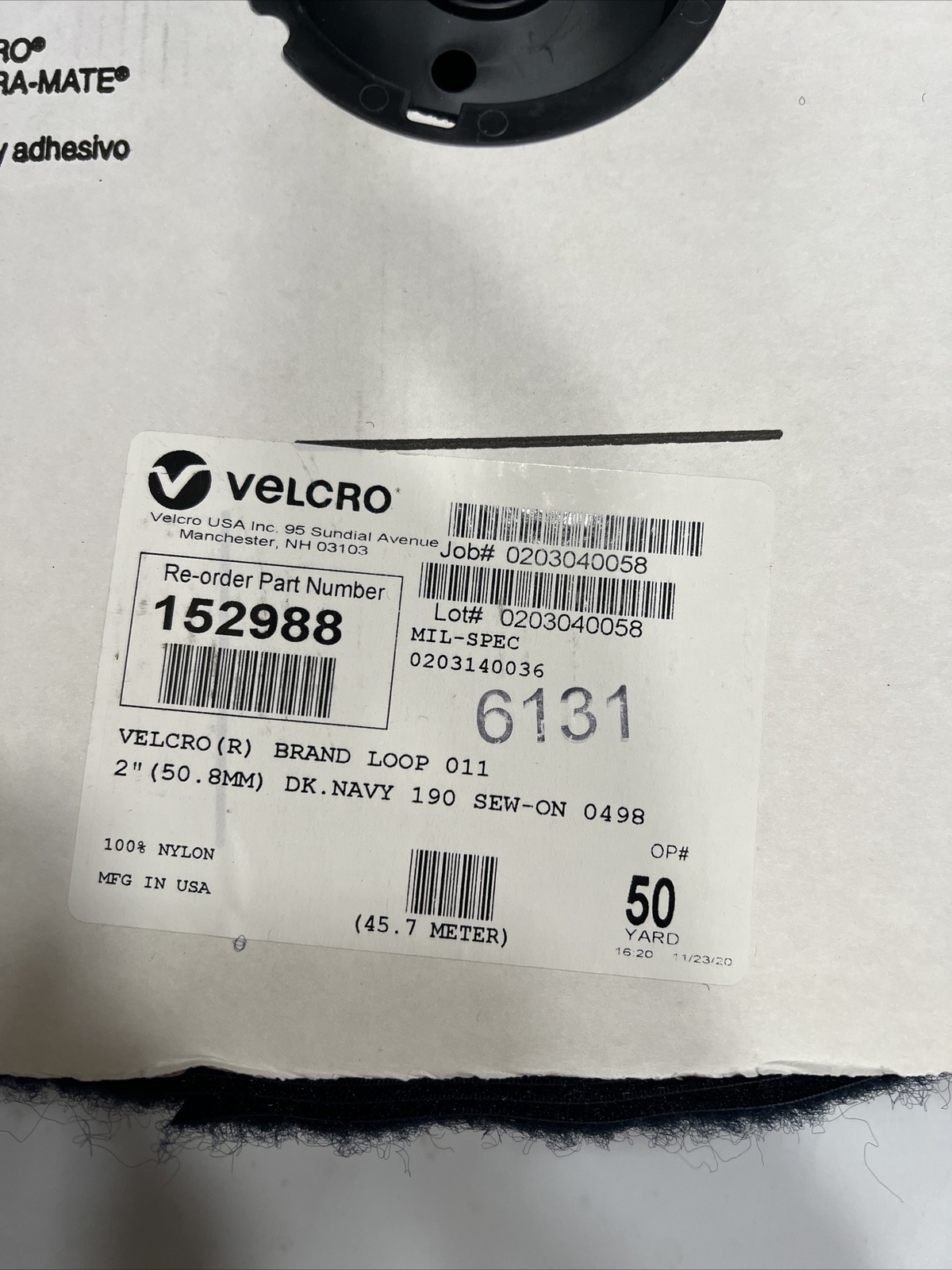Velcro Brand 2” Dark Navy 2” Sew On Loop