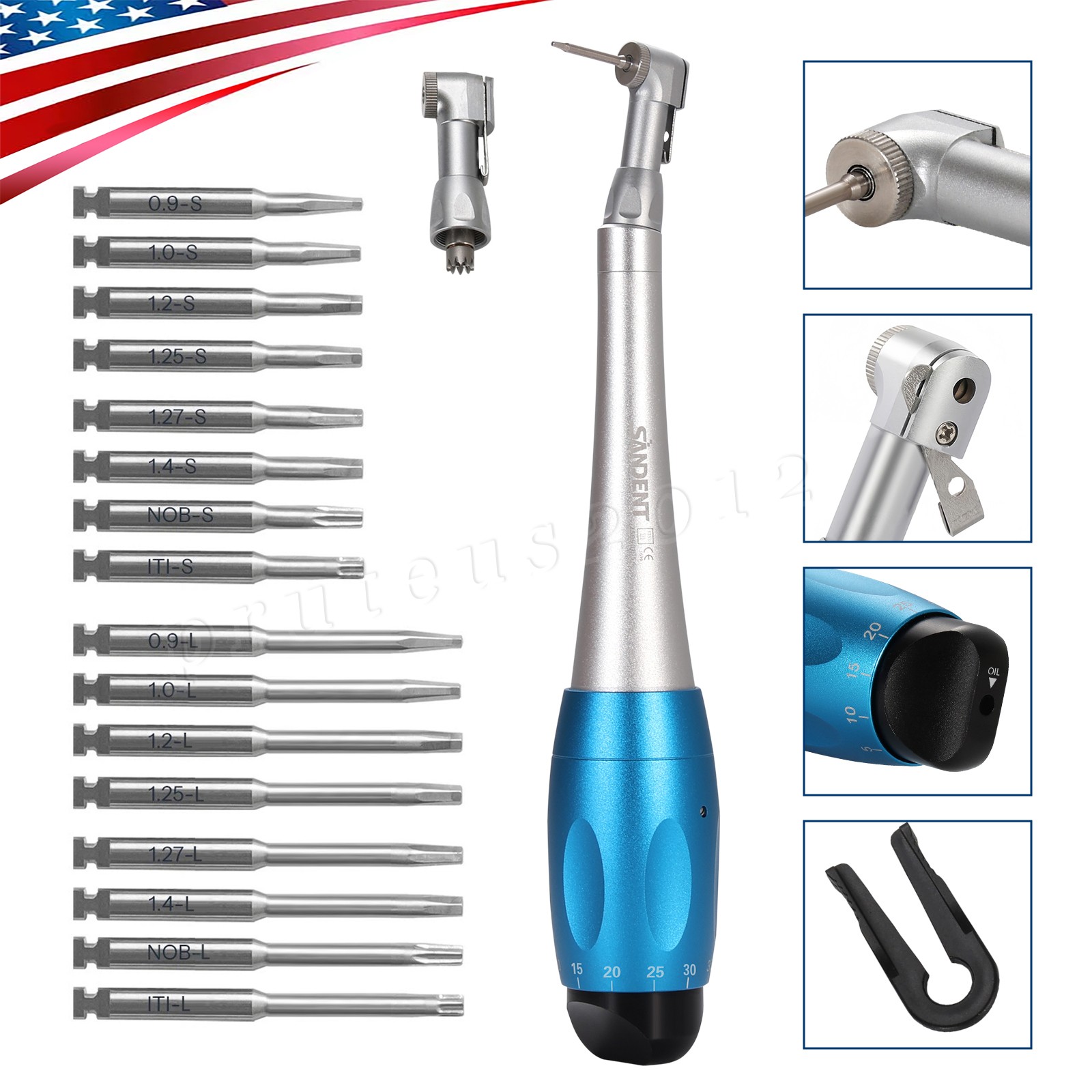 USA Universal Prosthetic Restoration Hand Driver Kit Dental Implant Handle Tools