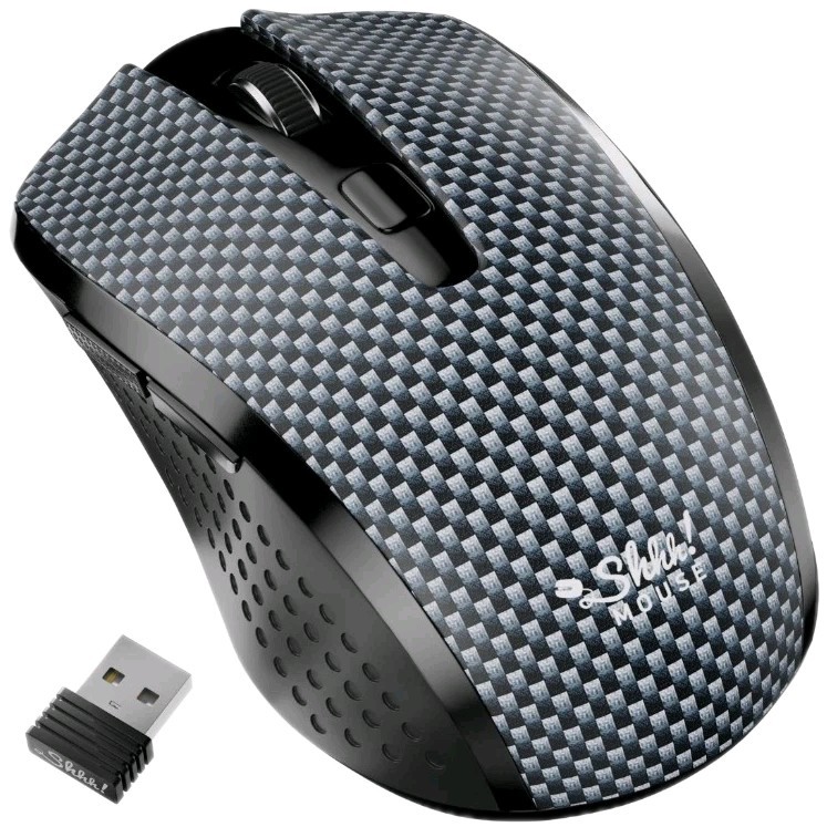 Shhh! Mouse SM-440i Carbon 90% Reduced Clicking Noise 1221E