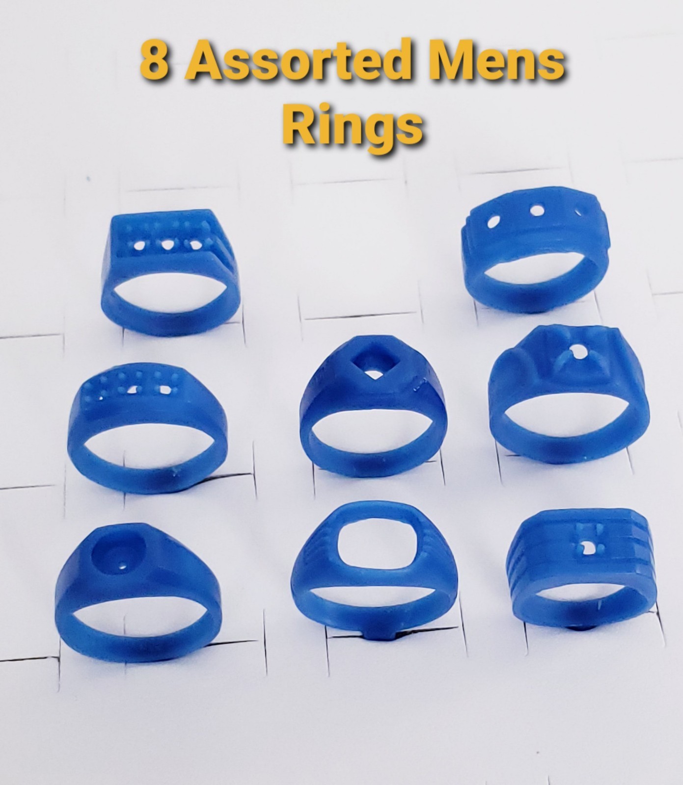 Lot of  8 Mens Rings.  Wax Jewelry Patterns For Lost Wax Casting 26-021
