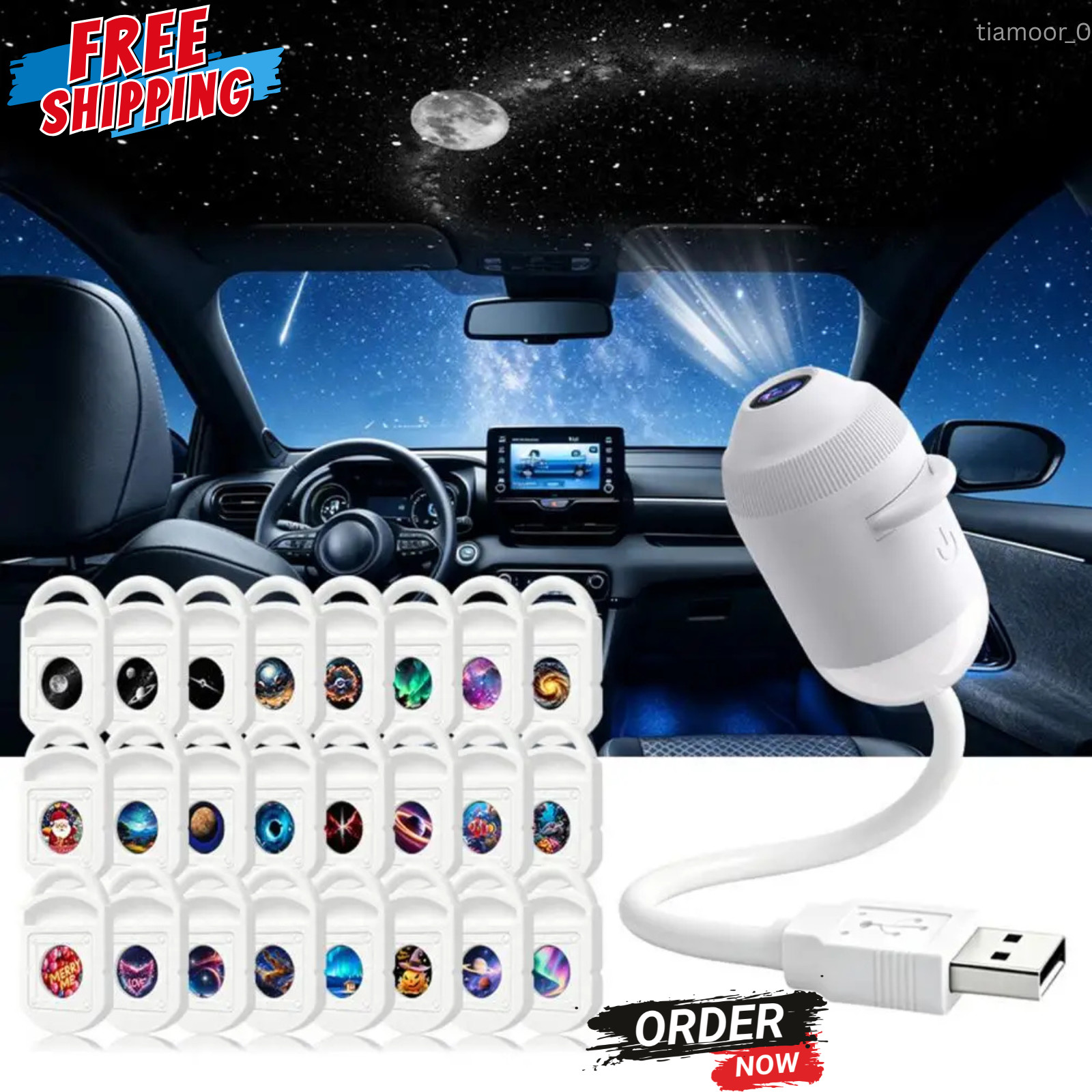 Hd Smart Dynamic 5D Holographic Night Light Projector, Play HD Star Projector