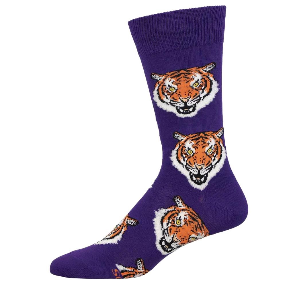 Socksmith Men's Crew Socks Novelty Footwear - Fierce Tiger