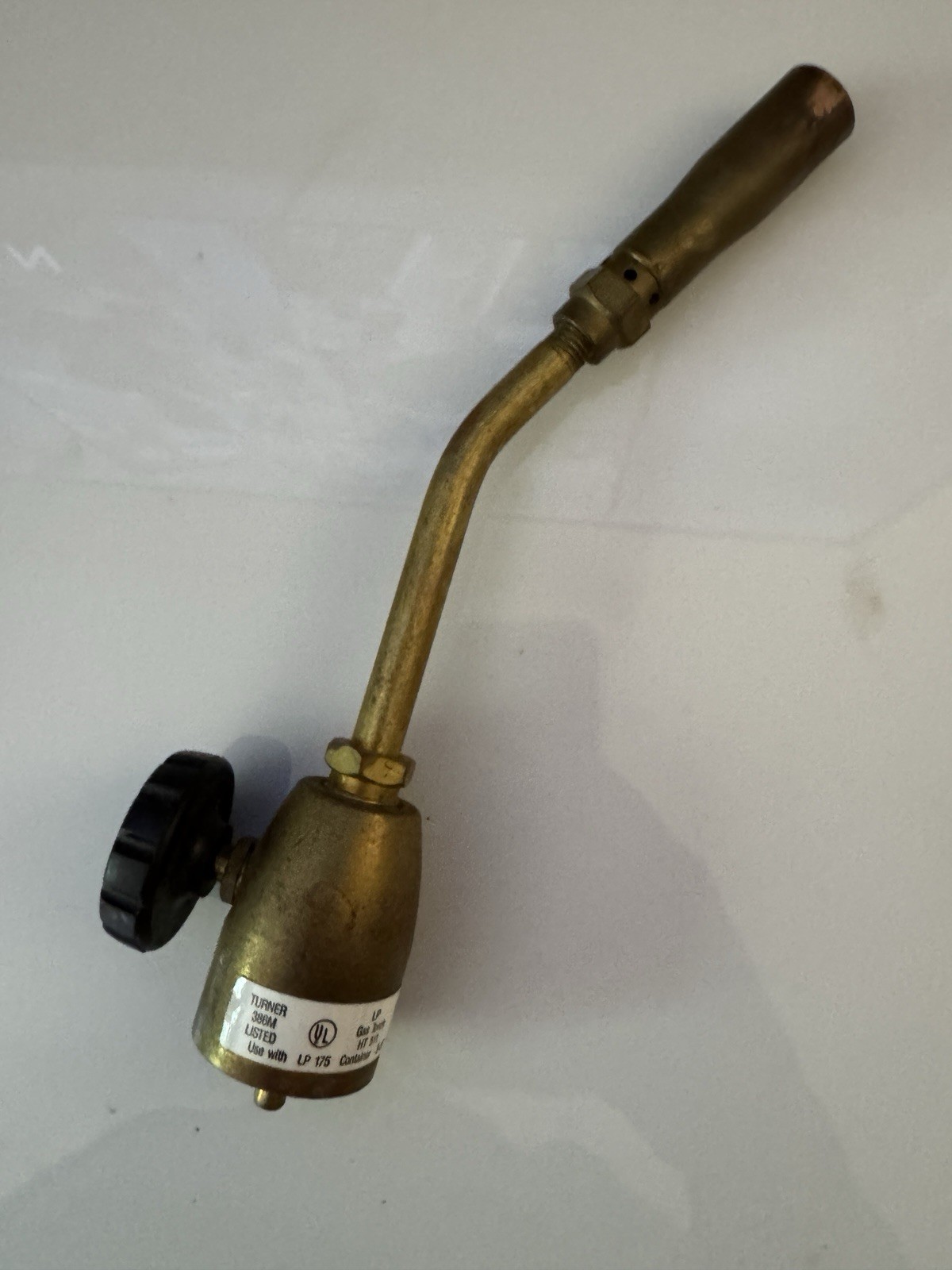 Vintage Turner Brass Gas Propane Blow Torch Head Model LP-5