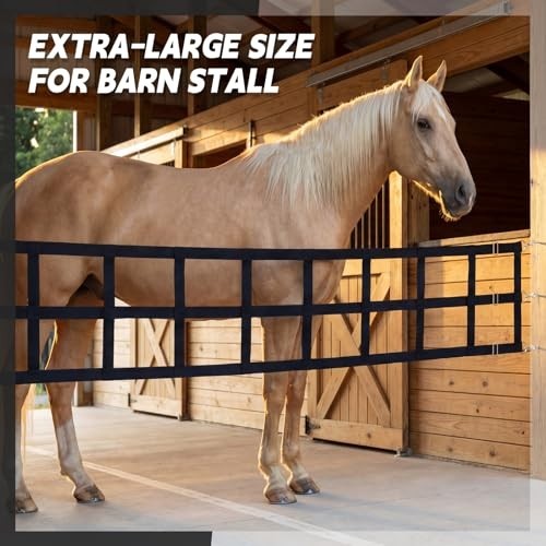 10' x 20'' Polyester Horse Stall Guard with Adjustable Straps & Hardware, Black
