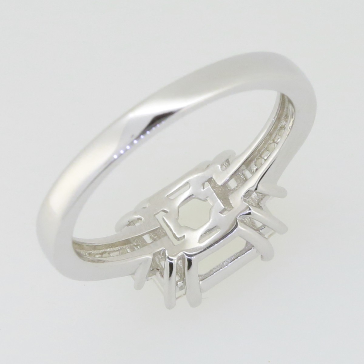 Sterling Silver Semi Mount Ring Setting Pear Cut PE 6x4mm Bypass Ring