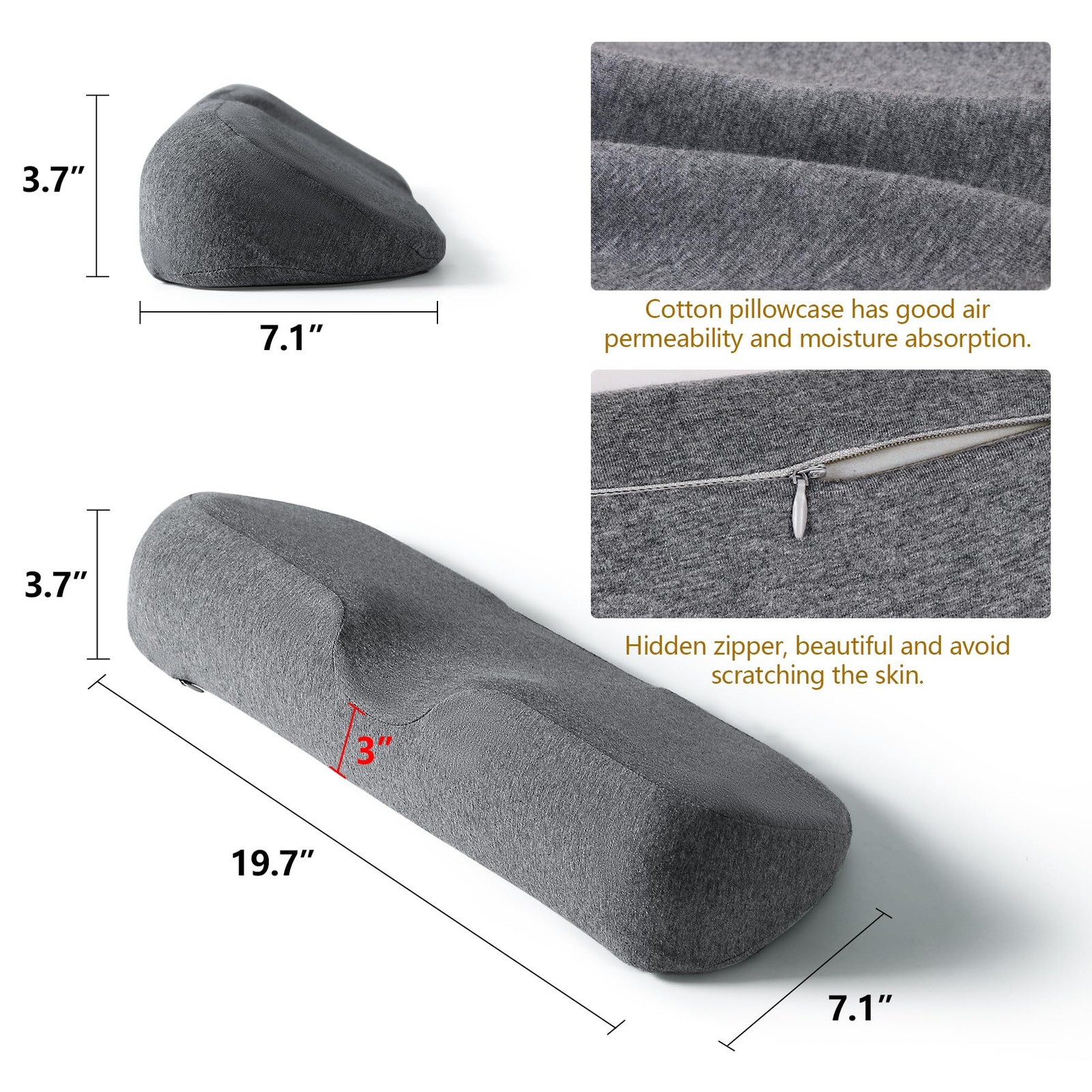 Memory Foam Cervical Neck Pillow for Pain Relief Sleeping Support