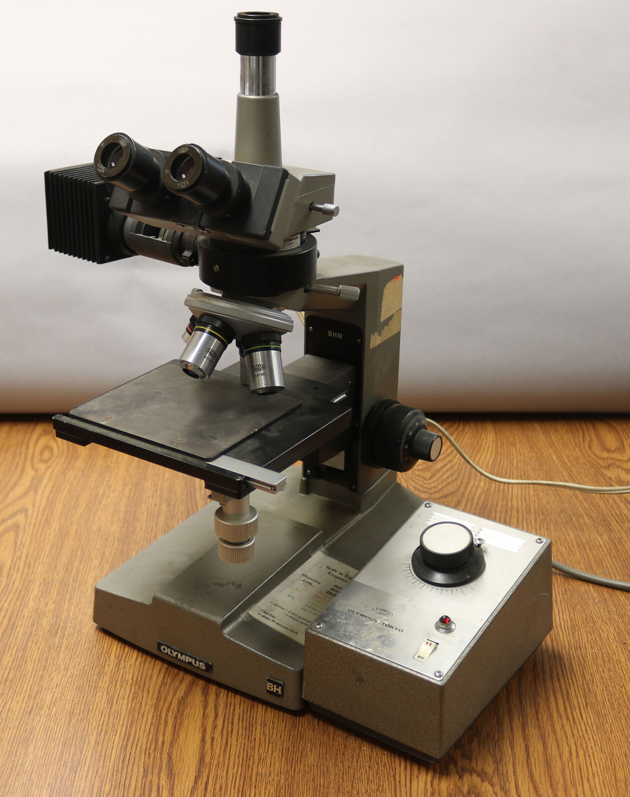 Olympus BH trinocular microscope