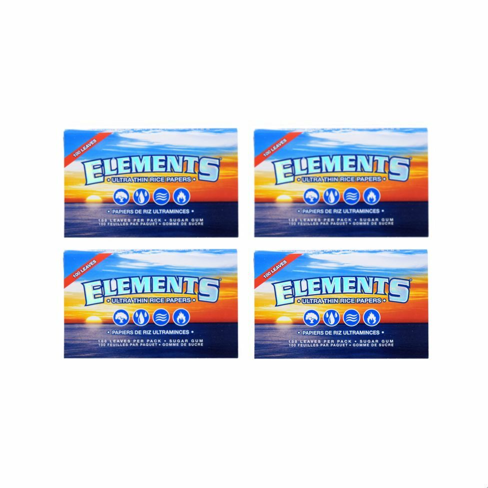 ELEMENTS Single Wide Ultra Thin Rice Paper (Double Window) 4 Packs