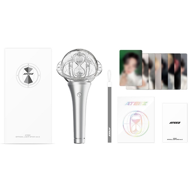 ATEEZ  OFFICIAL LIGHT STICK VER.3 w/Strap,8 PhotoCard,POB,GIFT FANLIGHT GOODS MD