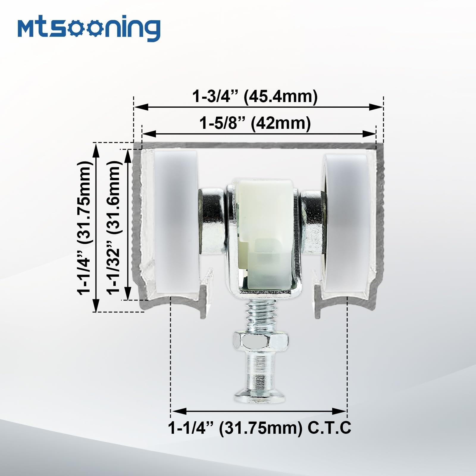 Mtsooning Pocket Door Top Hanger Rollers, 2 Pack Sliding Wheels...