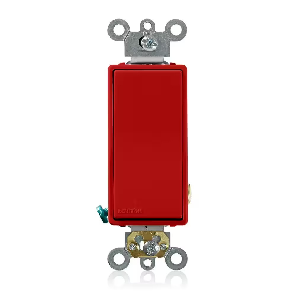20 Amp Decora plus Commercial Grade Single Pole Rocker Switch, Red Free Shipping