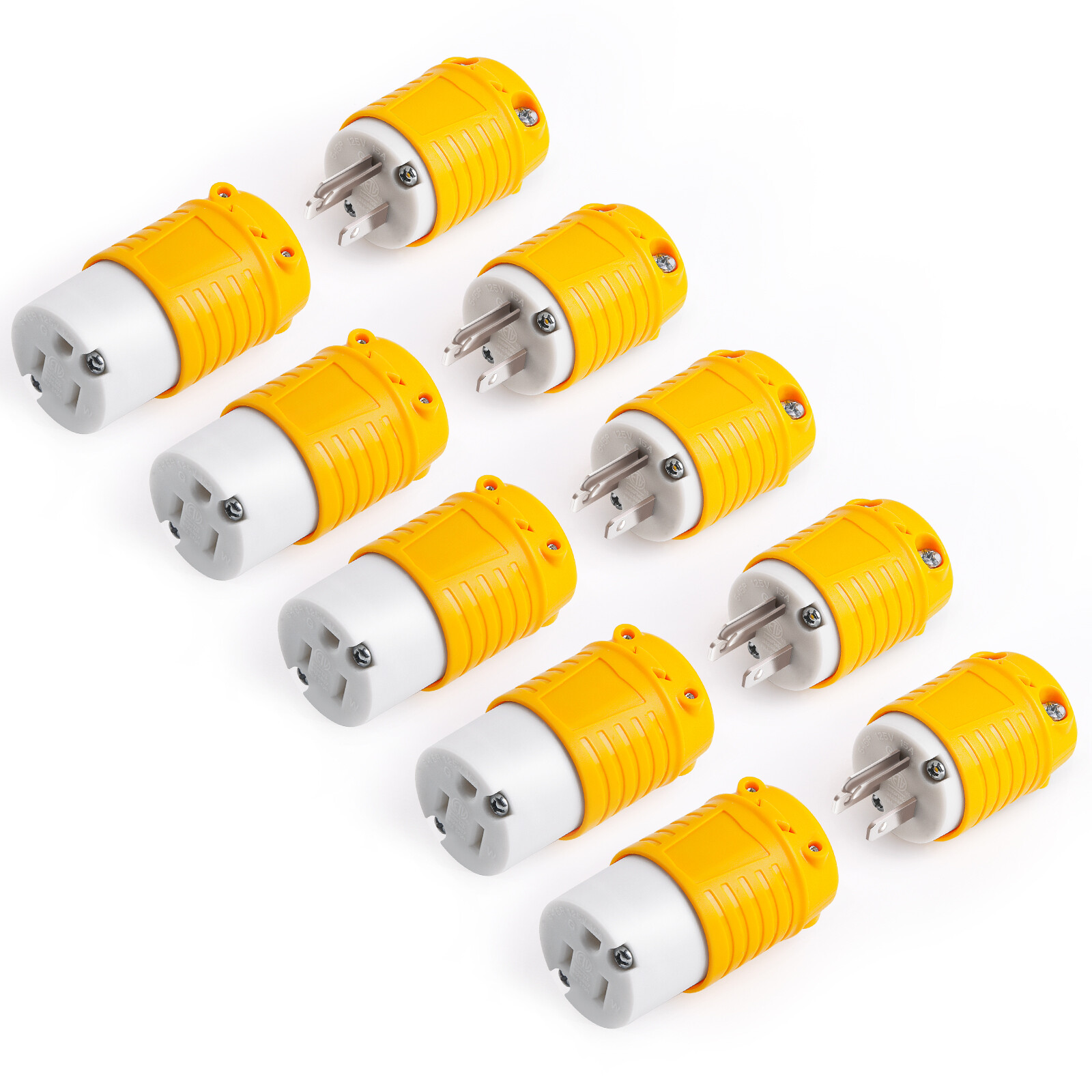Electrical Replacement Plug & Connector Set, Extension Cord Ends Male and Female