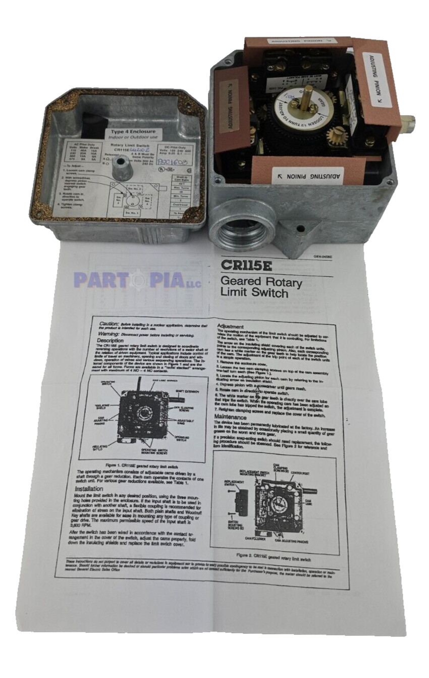 GE CR115E442102 Rotary Limit Switch 40:1, General Electric CR115E  *NEW*