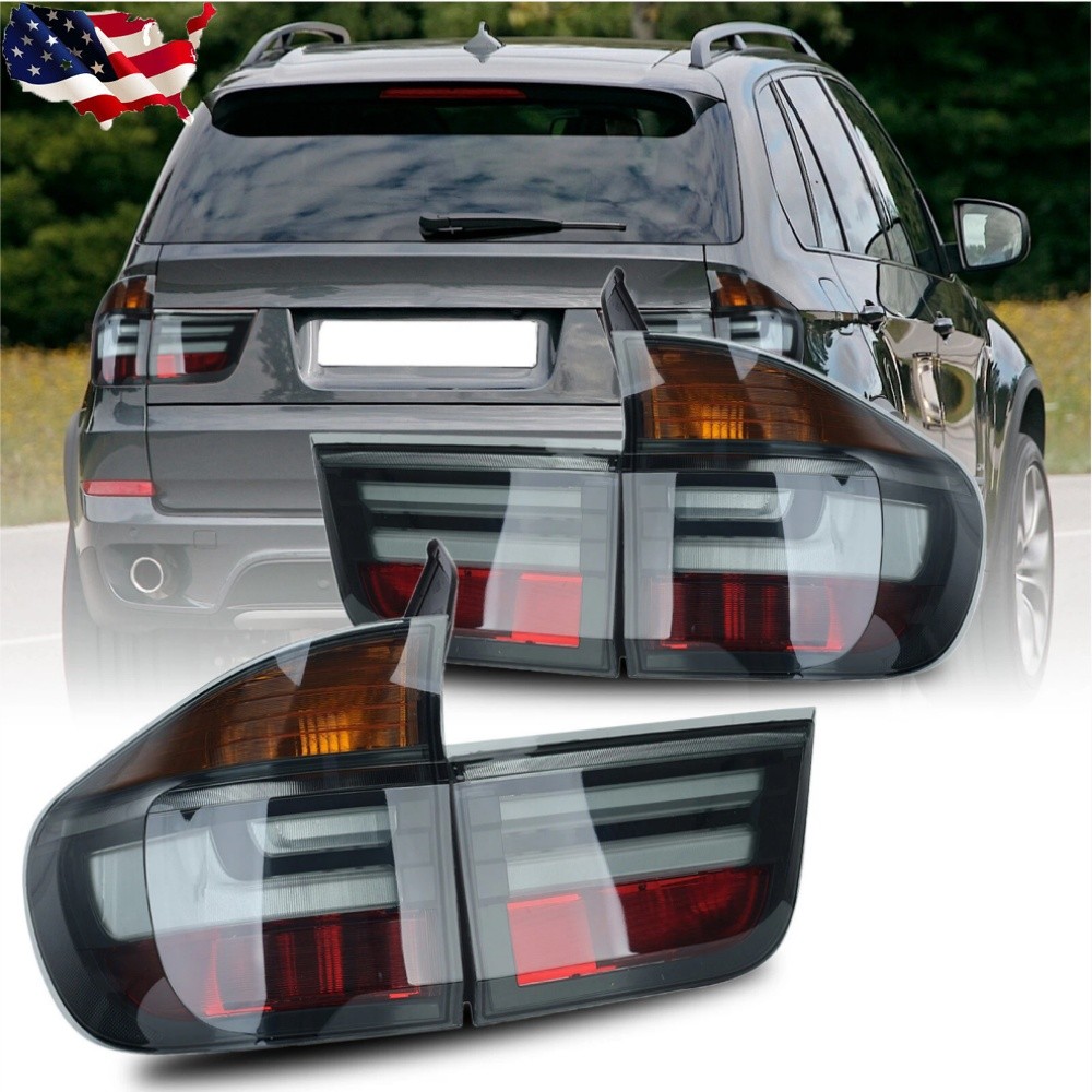 Smoked LED Tail Light Set For 2007 2008-2013 BMW E70 X5 Rear Brake Stop Lamp New