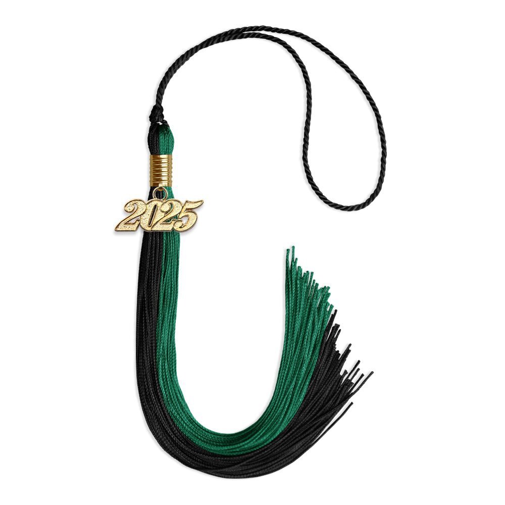 Endea Graduation Emerald Green/Black Tassel With Gold Date Drop