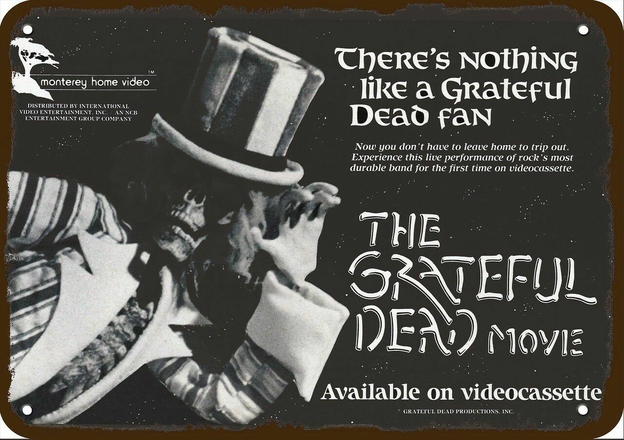 1985 THE GRATEFUL DEAD Movie Release Vntg-Look * DECORATIVE REPLICA METAL SIGN *