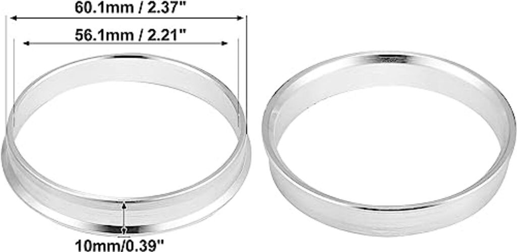4pcs OD 60.1mm to ID 56.1mm Aluminum Alloy Car Hub Centric Rings Wheel Bore