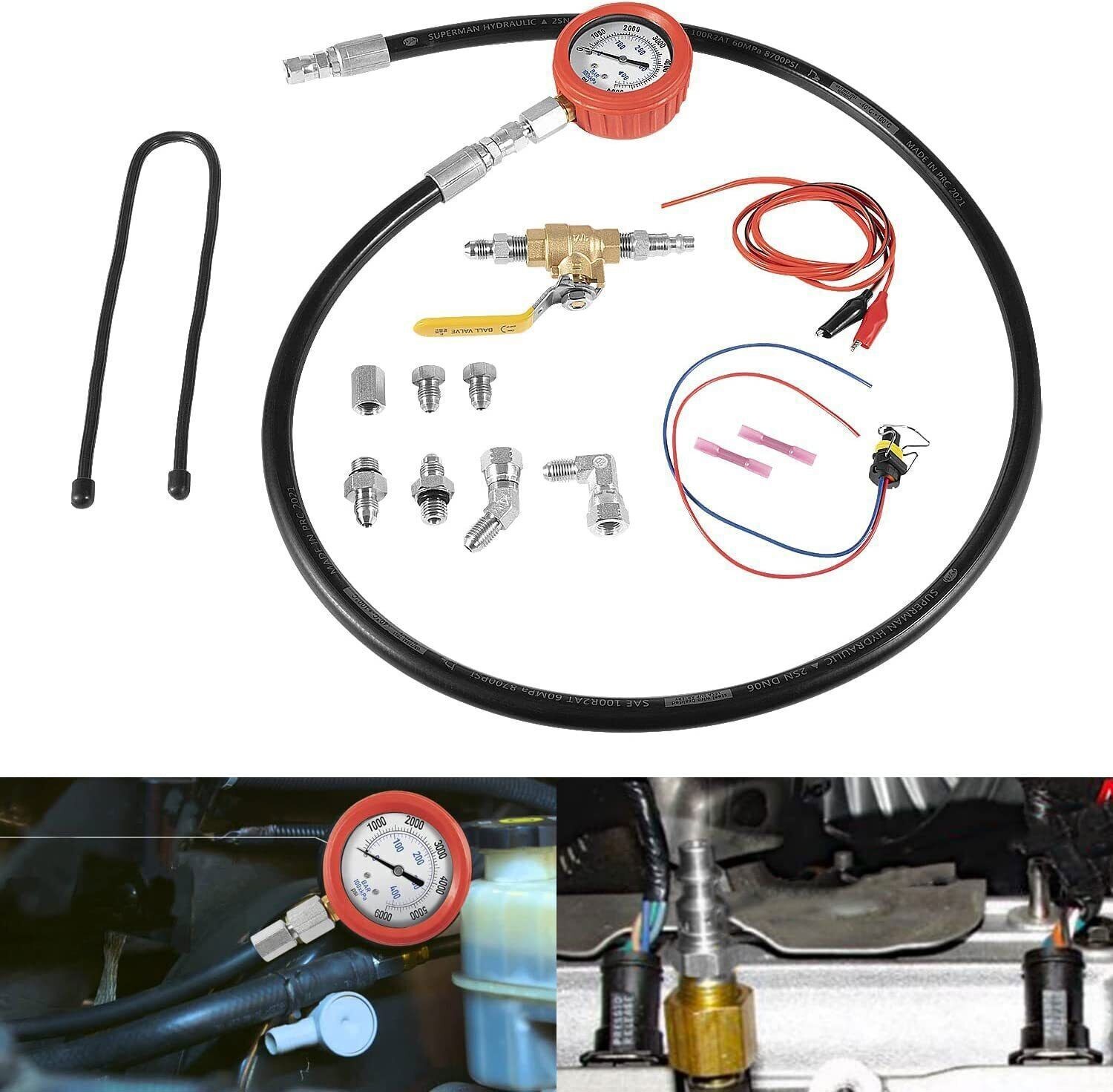 For Ford CAT 3126B, 3126E C7 HPOP Test Tool Hi-Pressure & Air Leak Tester Gauge