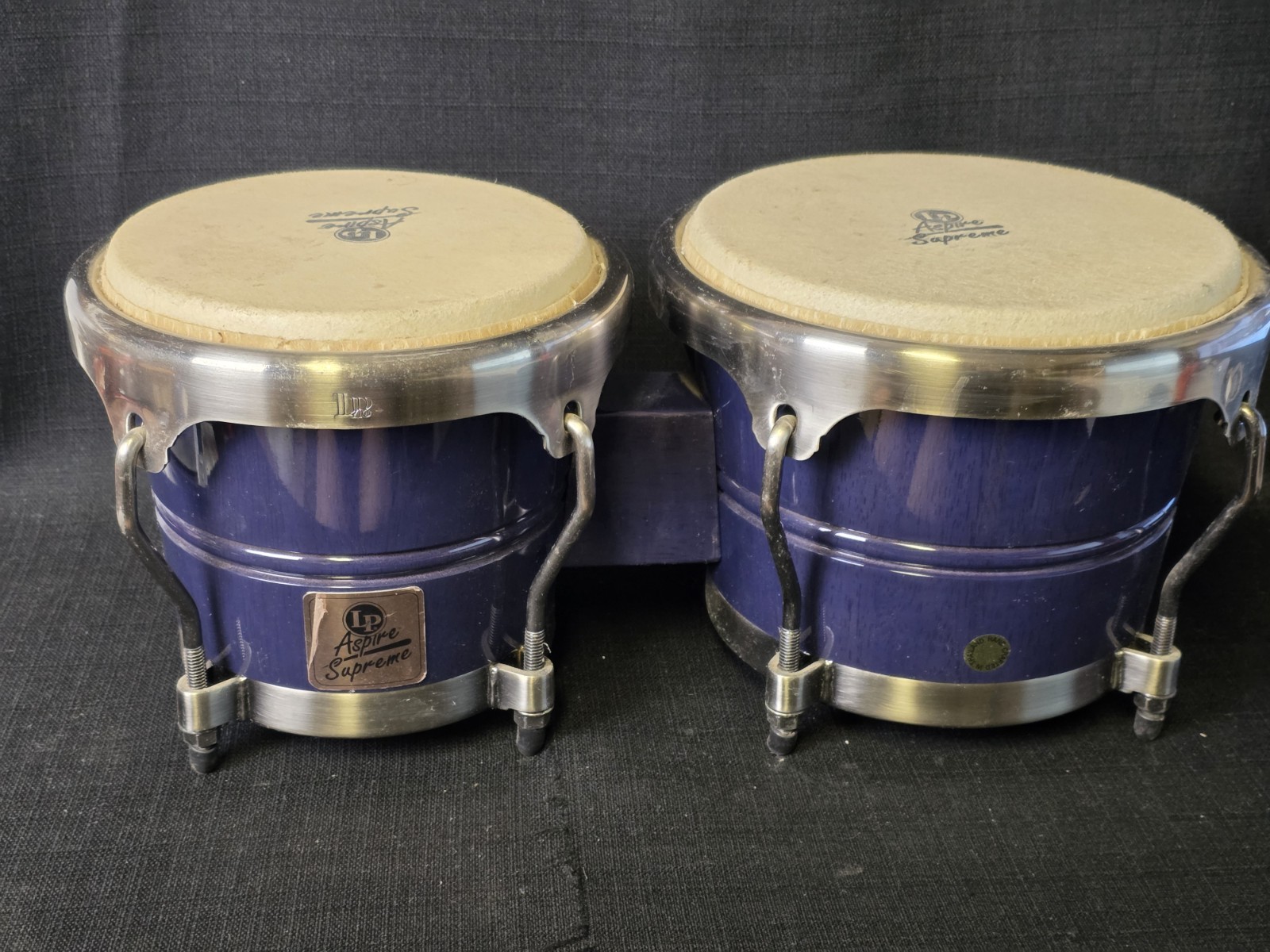Latin Percussion Aspire Wood Bongos Blue