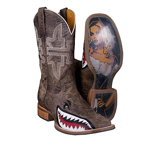 Tin Haul Boots Tin Haul Mens Toastin A Gnarly Shark Sq Toe Boot