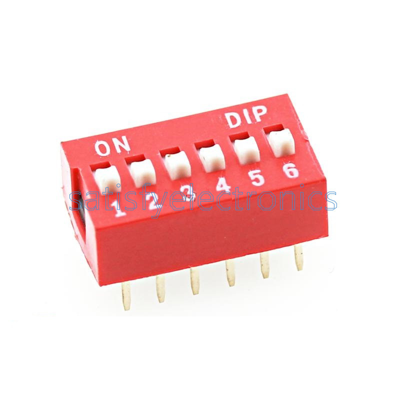 10PCS Slide Type Switch Module 2.54mm 6-Bit 6 Position Way DIP Red Pitch