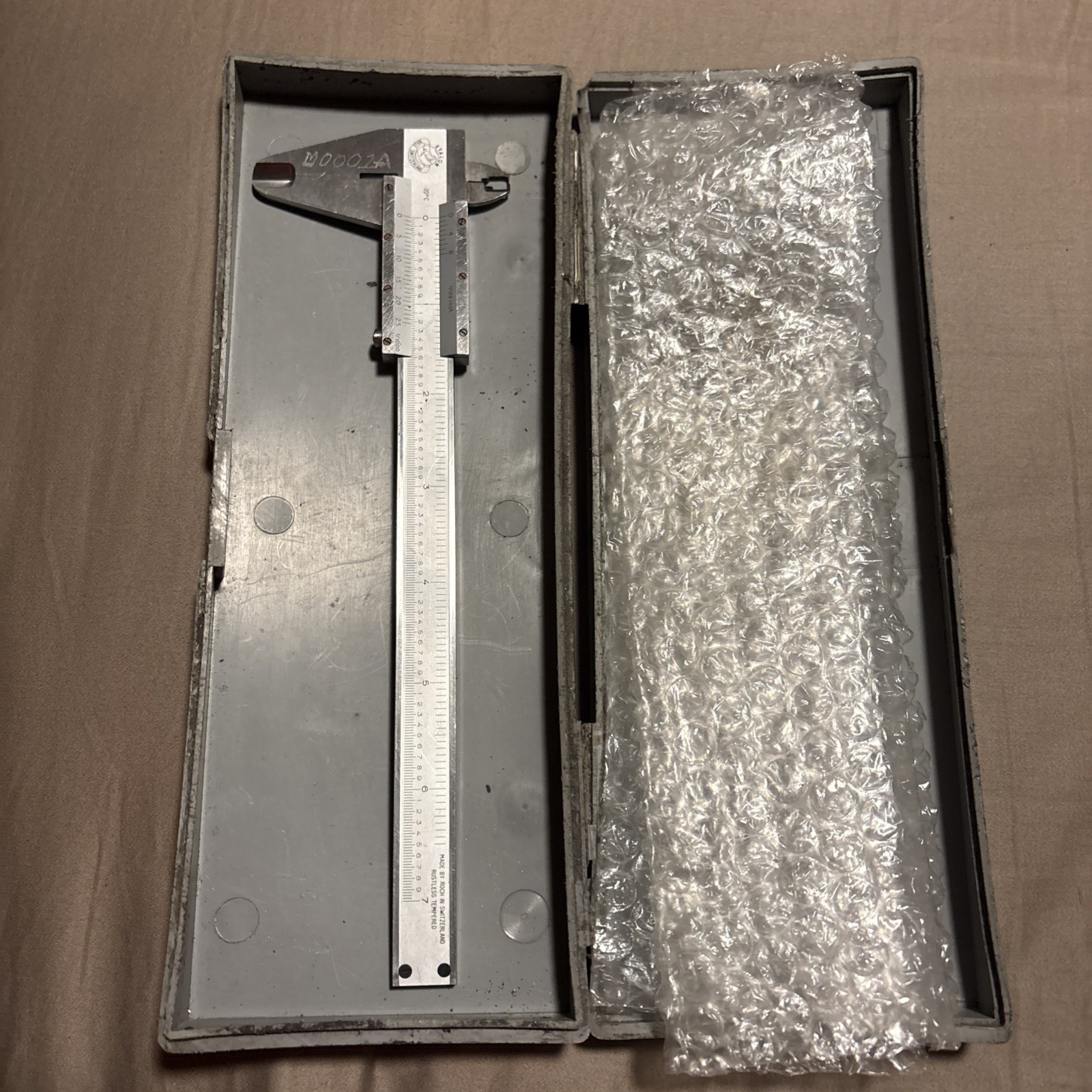 Etalon Rolle Switzerland Caliper 7" 1/128 1/1000 MADE BY ROCH RUSTLESS TEMPERED