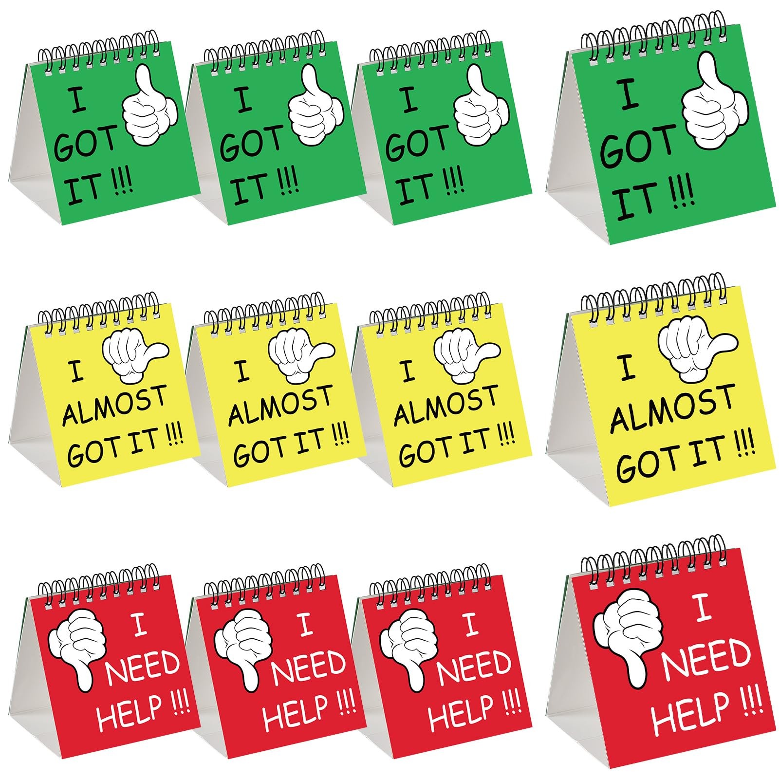 Harloon 24 Pcs I Need Help Mini Flip Chart Signs Self Assessment Cards Behavi
