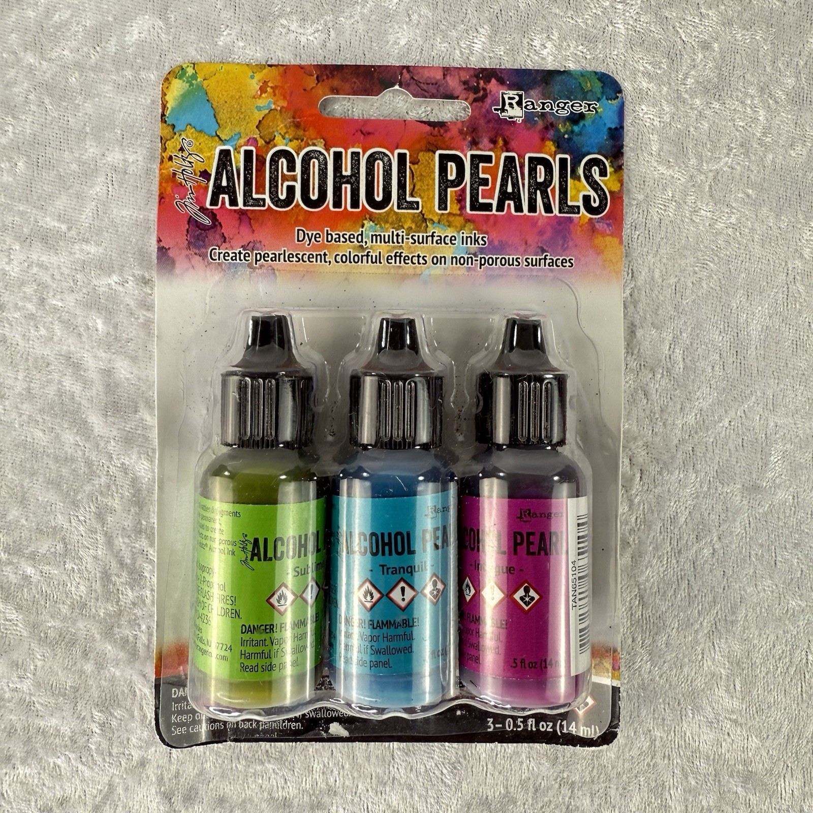 Ranger Tim Holtz Alcohol Pearl Inks - Sublime, Tranquil, Intrigue - 3 Pack - New