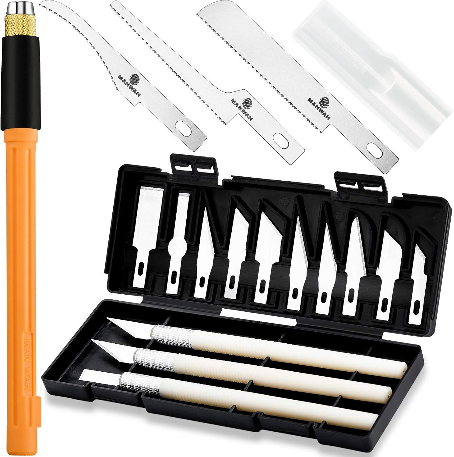2 Sets Mini Hobby Saw Blades Tools with 16 Pcs Craft 1 Set Silver