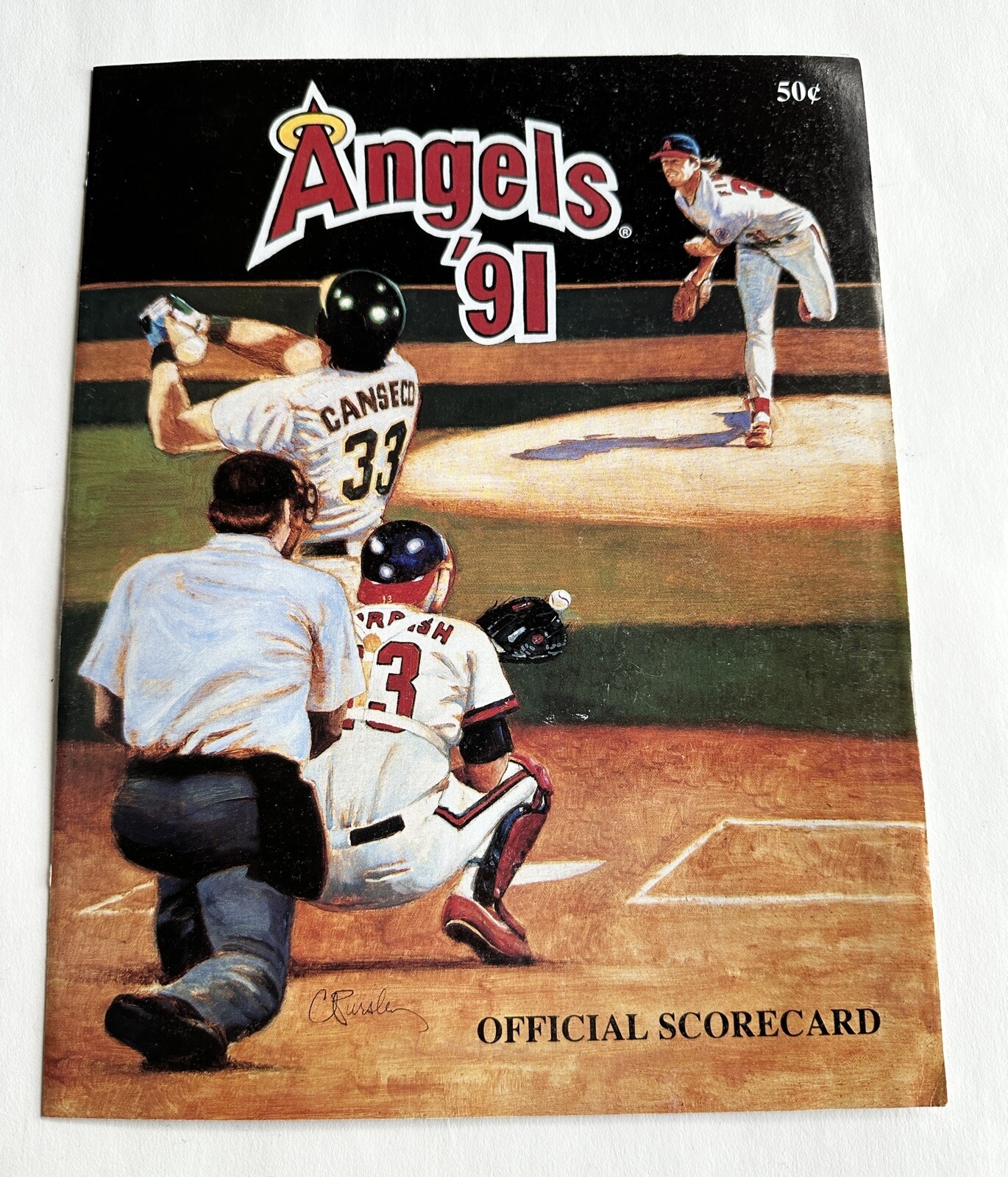 California Angels 1991 Official Scorecard VS Kansas City Royals Score Card