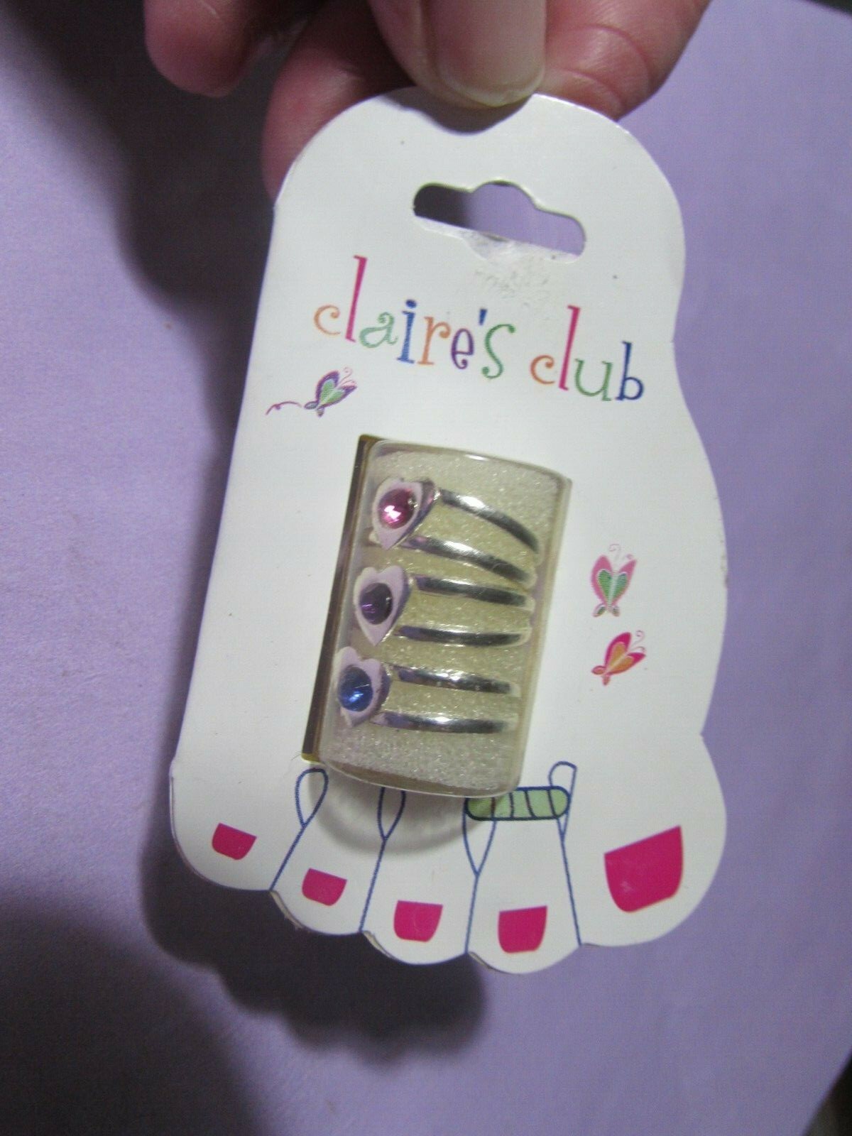NEW/pkg CLAIRE's CLUB from Claire's Boutique set of 3 silvertone toe rings