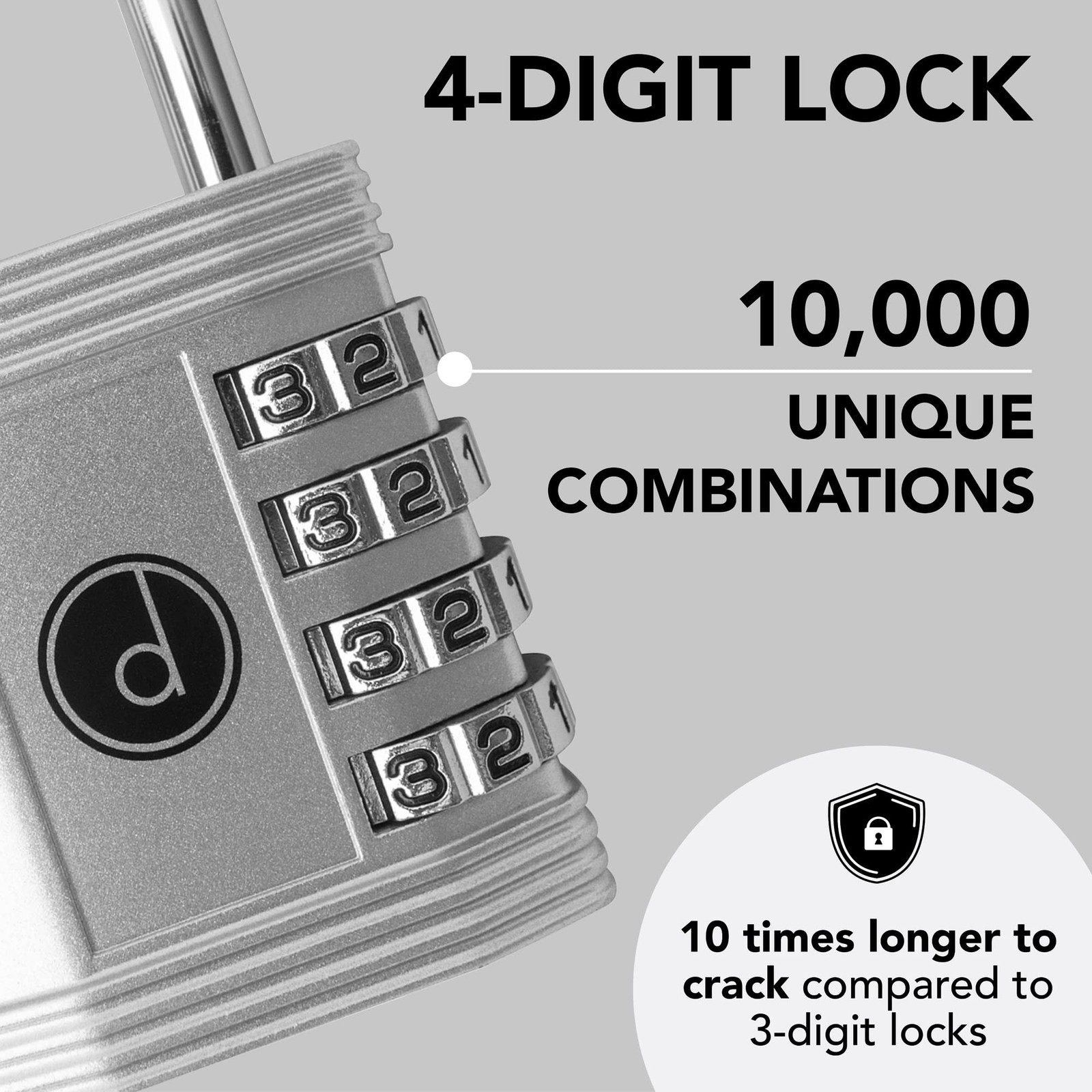 Padlock 4 Digit Combination Lock - for Gym School Locker, Outdoor Gate, Shed,...
